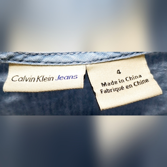 Calvin Klein Sleeveless Denim Ruffle Dress (4) - Picture 4 of 5